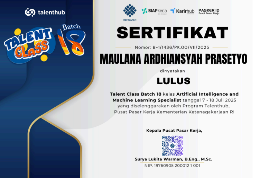 Artificial Intelligence and Machine Learning Specialist